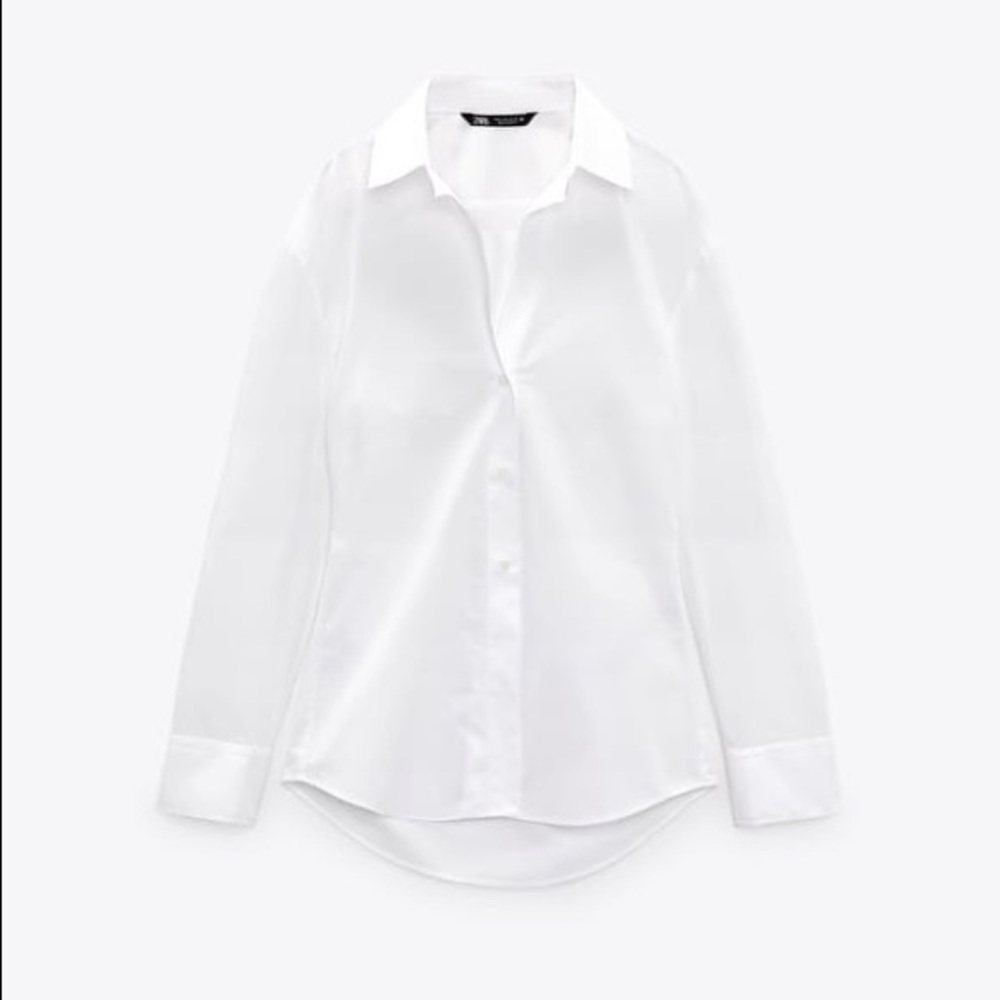Zara white button up top